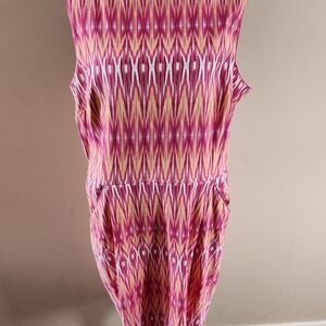 Stylish Pink Patterned Midi Dress